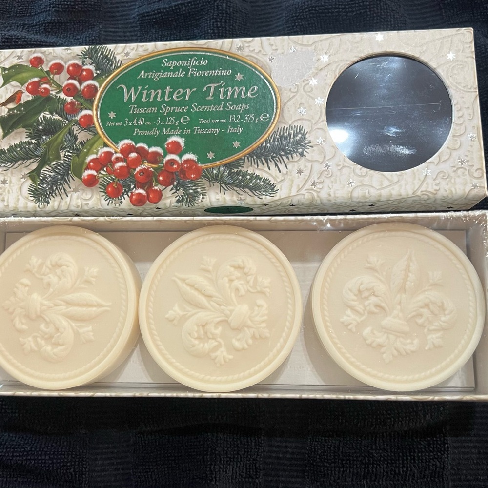 Saponificio Artigiannale Florentino Winter Time bar Soap Set - Cream